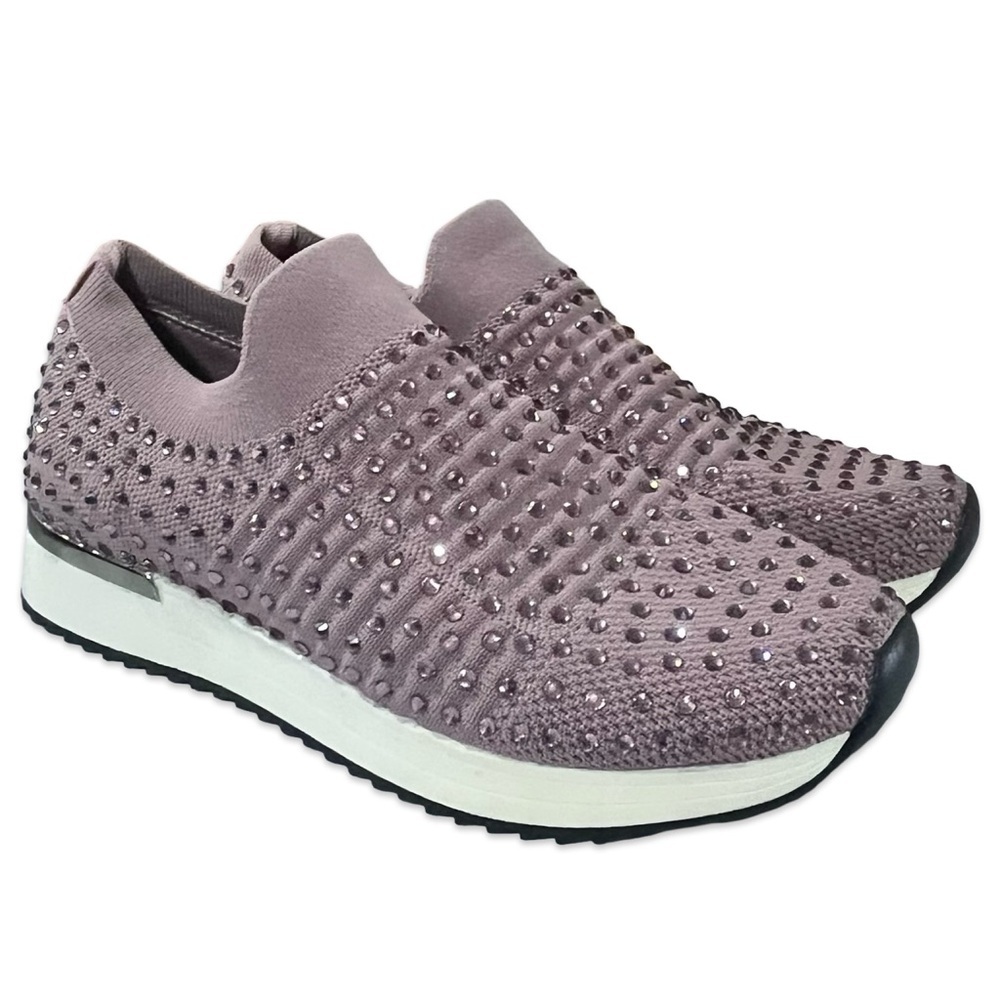 Kenneth Cole Reaction Cameron Jewel Jogger Slip-On Sneakers in Mauve Size 8.5 - Picture 3 of 6